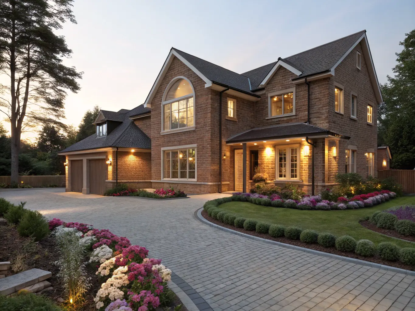 A modern home with a well-manicured lawn in a quiet suburban neighborhood in North Austin.